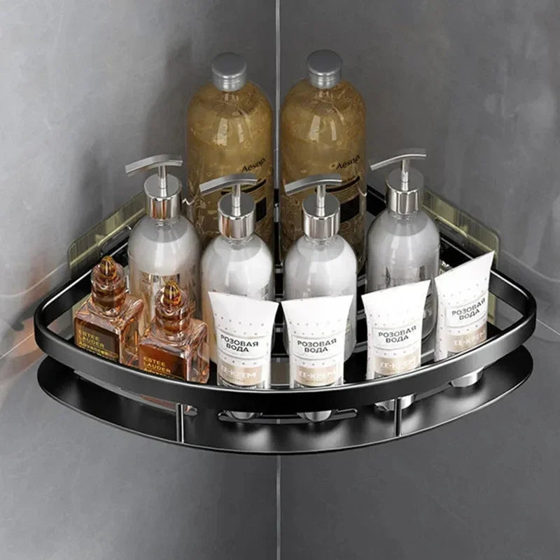 Eckregal aus Aluminium – platzsparender Badezimmer-Organizer ohne Bohren