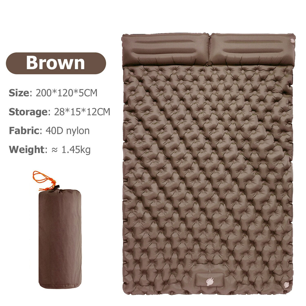 Tragbares aufblasbares Campingbett mit integriertem Kissen