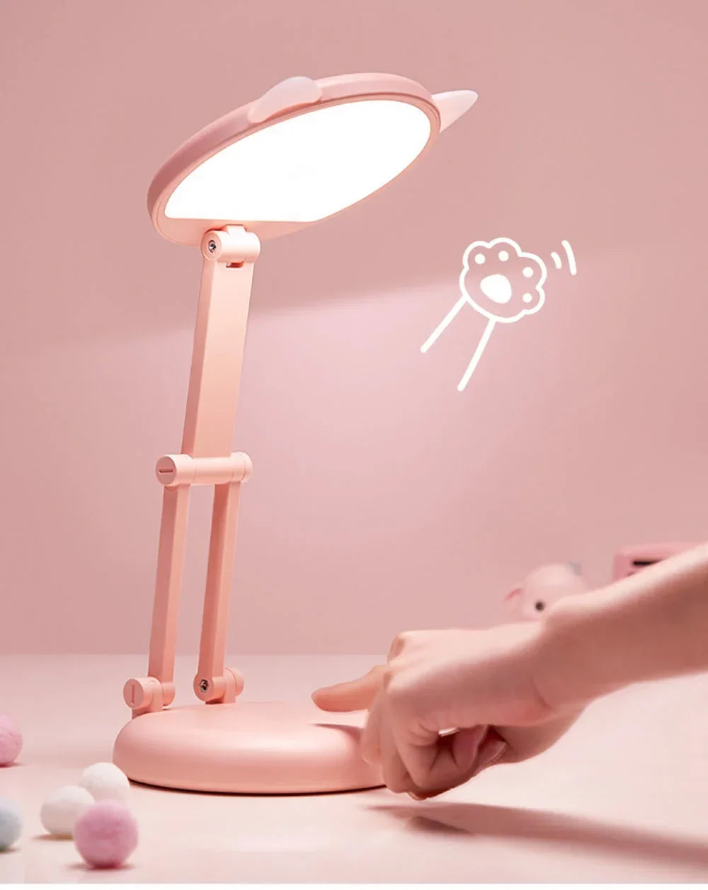 Faltbare Schreibtischlampe mit Katzenohren