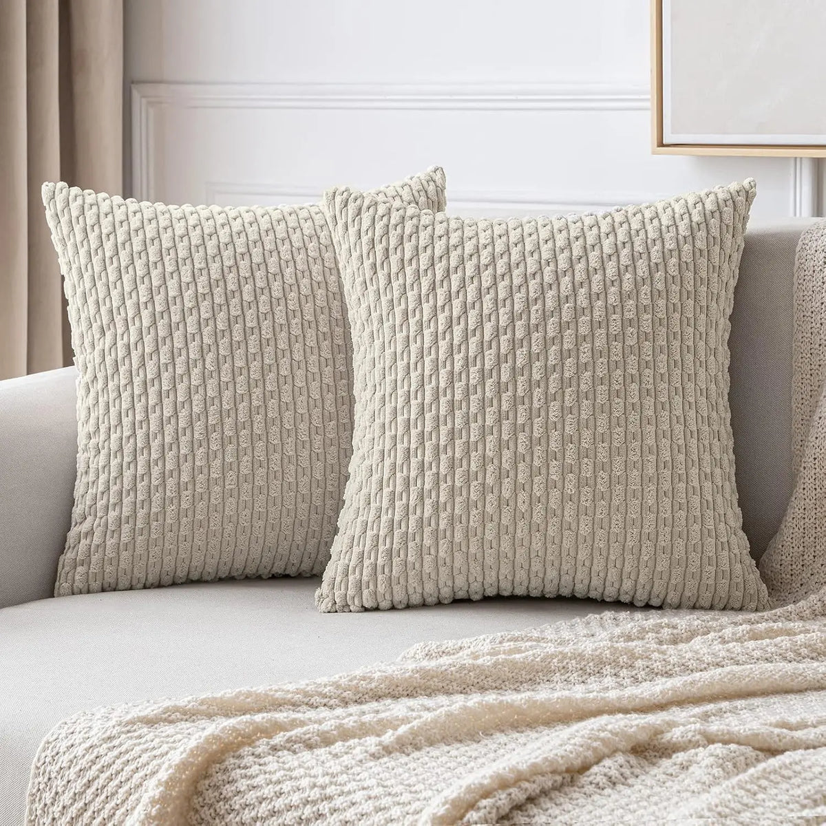 Boho Ribbed Corduroy Cushion Cover