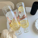 Heat-Resistant Glass Water Bottle with Time Scale