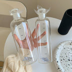 Heat-Resistant Glass Water Bottle with Time Scale