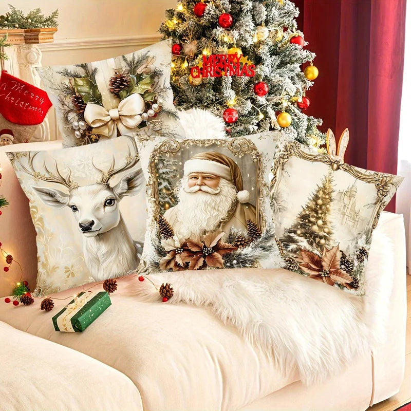 Christmas Cushion Covers Set of 4