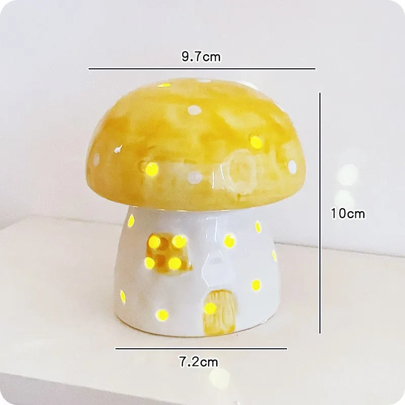Traumhafte Pilz-Nachttischlampe aus Keramik