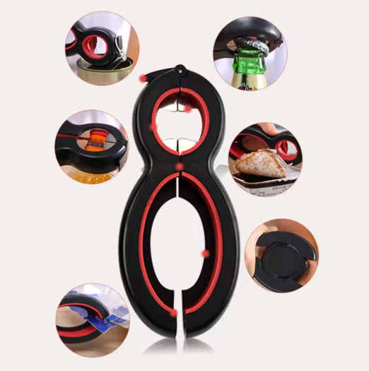 6-in-1 Küchenöffner für Flaschen & Gläser