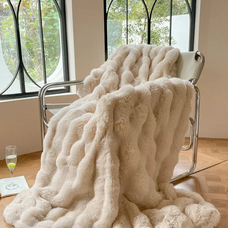 Reversible Faux Fur Blanket