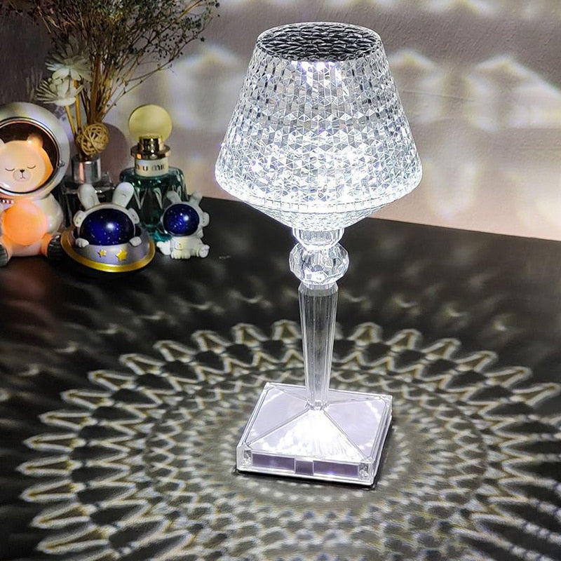 Diamond Glow Wiederaufladbare Kristall-Tischlampe