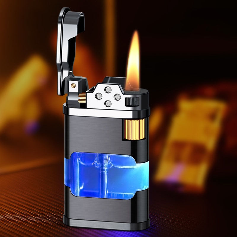 Windfestes Gasfeuerzeug mit blauer Flamme