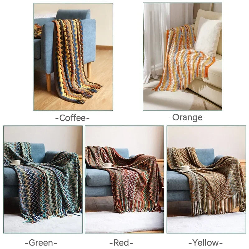CasaLoom Boho Blanket with Fringes