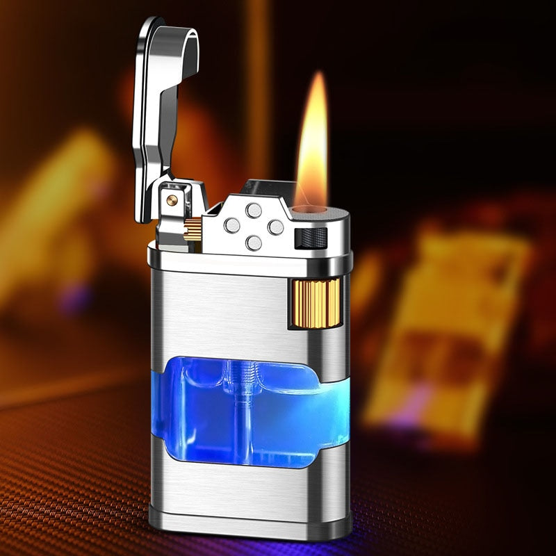 Windfestes Gasfeuerzeug mit blauer Flamme
