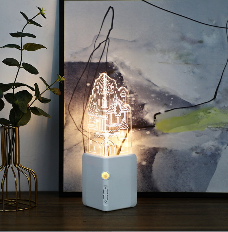Wiederaufladbare 3D-LED-Wandleuchte