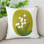 Embroidered Tulip Pillowcase