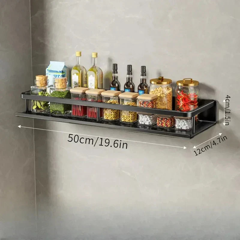 Wandmontiertes Küchenregal aus Aluminium