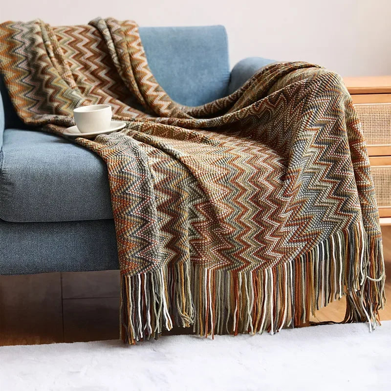 CasaLoom Boho Blanket with Fringes