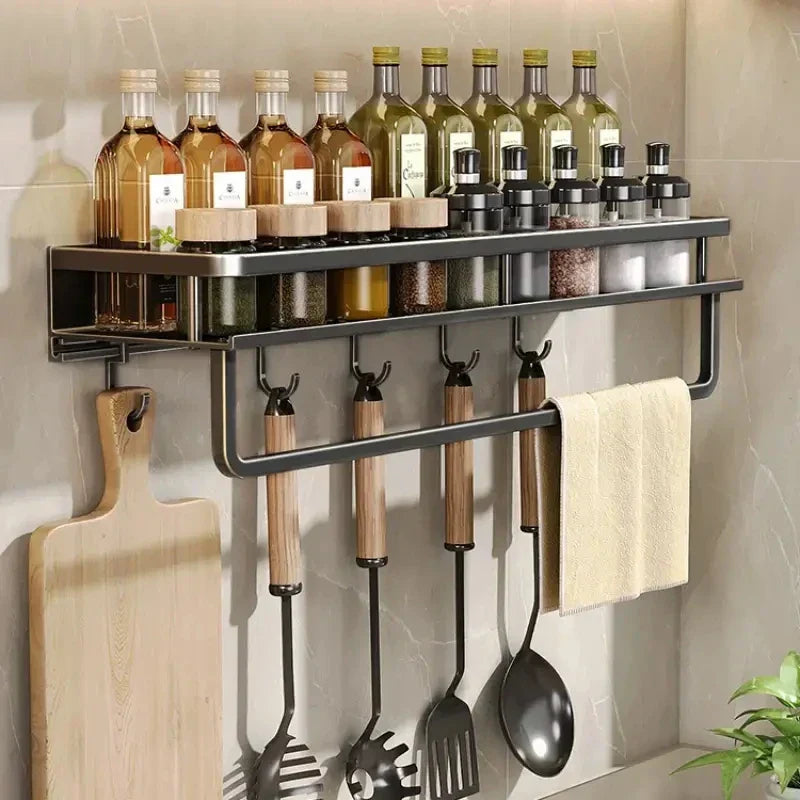 Wandmontiertes Küchenregal aus Aluminium