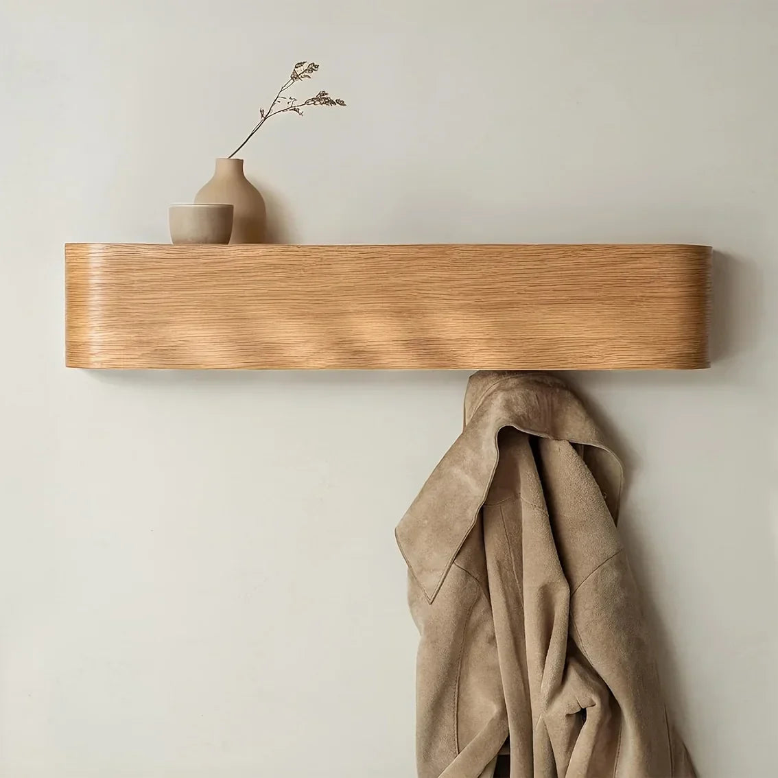 Wandgarderobe mit Ablage & versteckten Haken