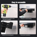 Metal Kitchen Wall Shelf - Self-Adhesive & Screwable
