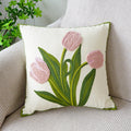 Embroidered Tulip Pillowcase