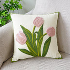 Embroidered Tulip Pillowcase