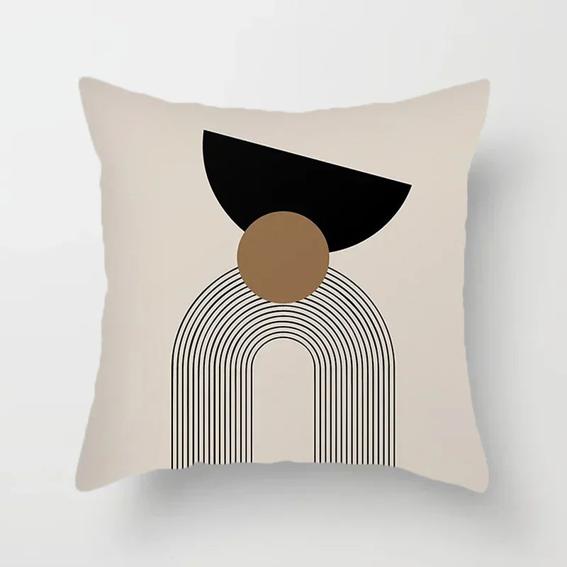 Aurum Kissenbezug - Modernes Schwarz-Weiß-Design mit abstraktem Kunstdruck