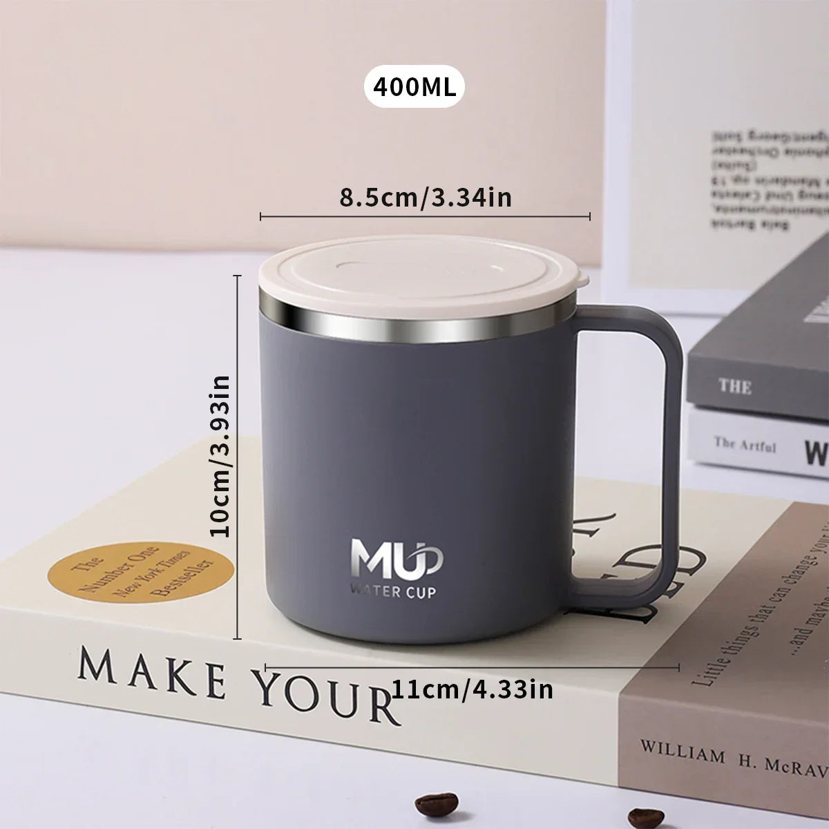 Insulated Stainless Steel Coffee Cup with Lid