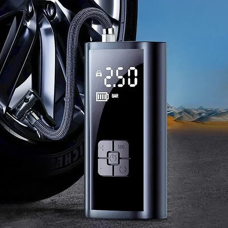 PumpoMax Luftkompressor | 120 PSI | Kabellos & Kompakt | 2000mAh Akku