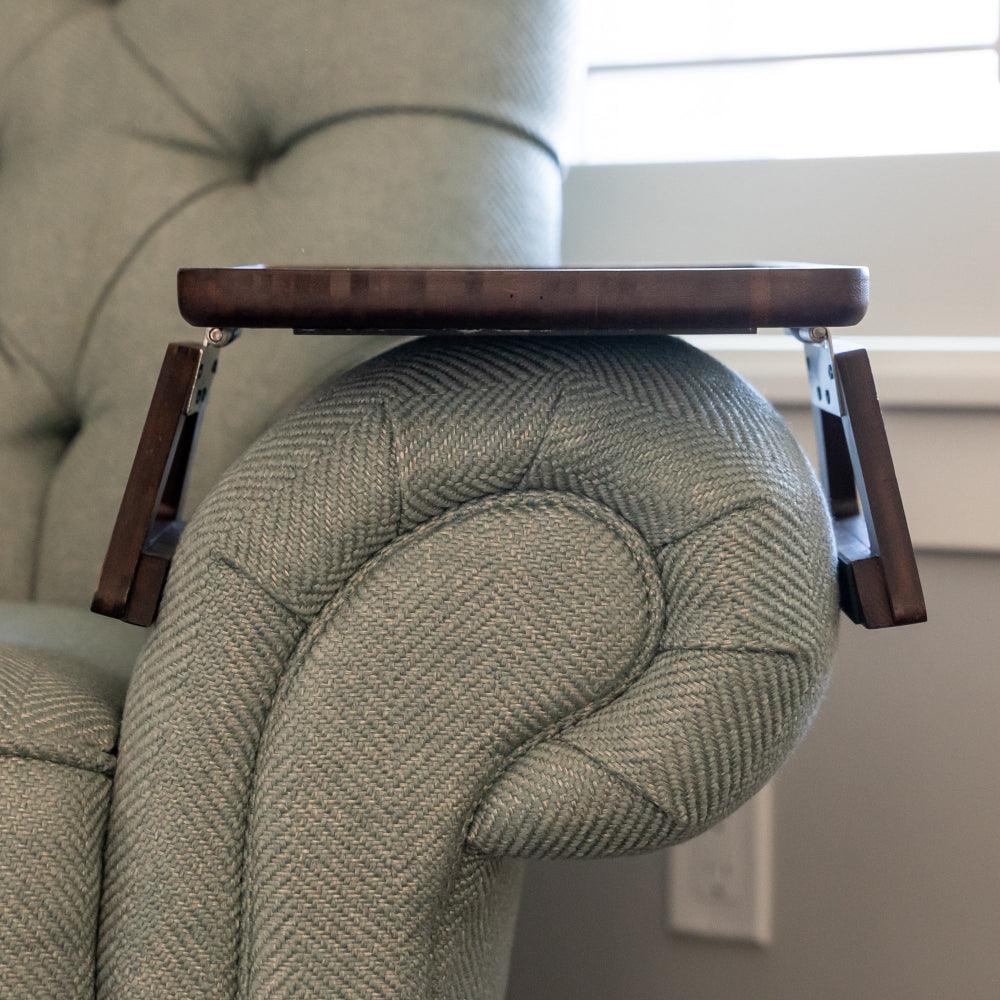 Adjustable Sofa Arm Tray Table for Drinks, Snacks & Remote Control Storage