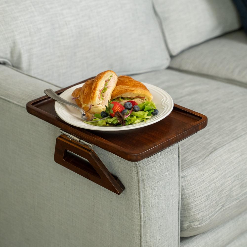 Adjustable Sofa Arm Tray Table for Drinks, Snacks & Remote Control Storage