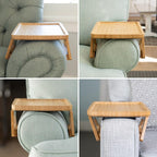 Adjustable Sofa Arm Tray Table for Drinks, Snacks & Remote Control Storage
