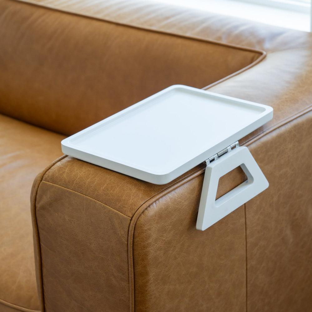 Adjustable Sofa Arm Tray Table for Drinks, Snacks & Remote Control Storage