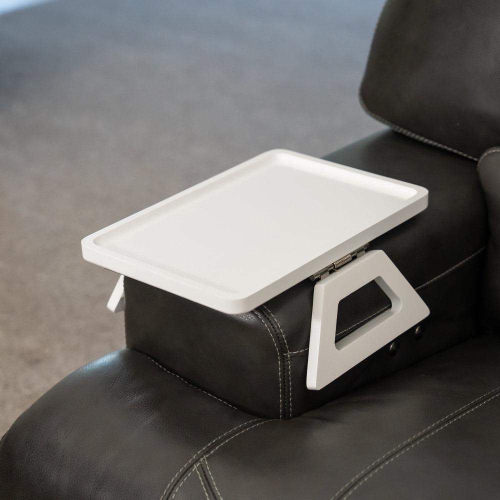 Adjustable Sofa Arm Tray Table for Drinks, Snacks & Remote Control Storage