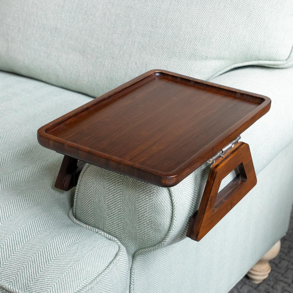 Adjustable Sofa Arm Tray Table for Drinks, Snacks & Remote Control Storage