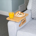 Adjustable Sofa Arm Tray Table for Drinks, Snacks & Remote Control Storage
