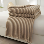 CosyLoom Plaid Soft Ribbed Fleece Blanket