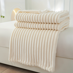 CosyLoom Plaid Soft Ribbed Fleece Blanket