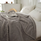 CosyLoom Plaid Soft Ribbed Fleece Blanket