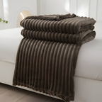CosyLoom Plaid Soft Ribbed Fleece Blanket