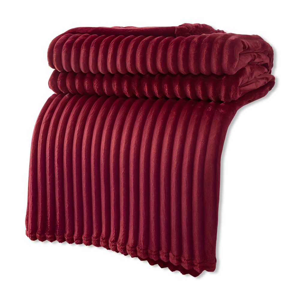 CosyLoom Plaid Soft Ribbed Fleece Blanket