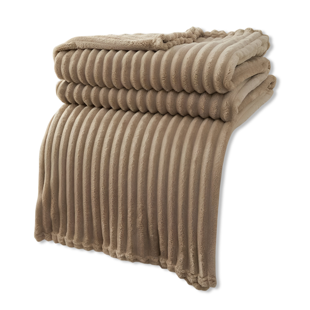 CosyLoom Plaid Soft Ribbed Fleece Blanket