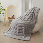 CosyLoom Plaid Soft Ribbed Fleece Blanket