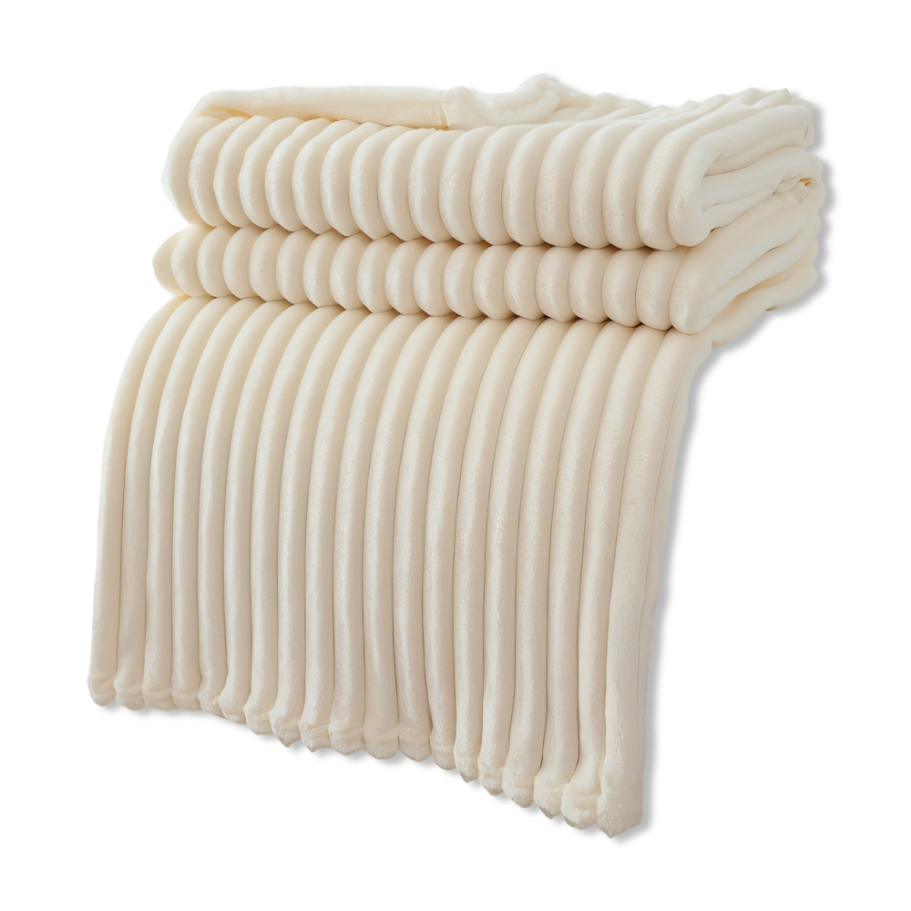 CosyLoom Plaid Soft Ribbed Fleece Blanket