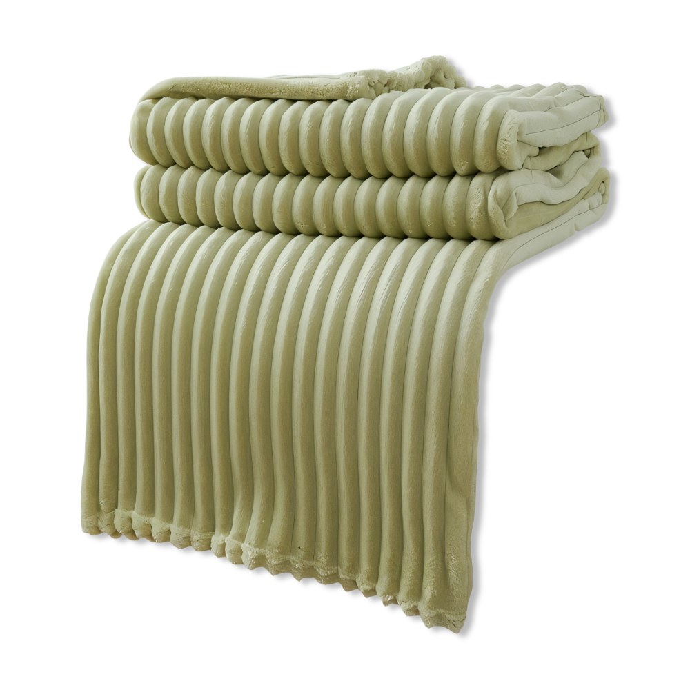 CosyLoom Plaid Soft Ribbed Fleece Blanket