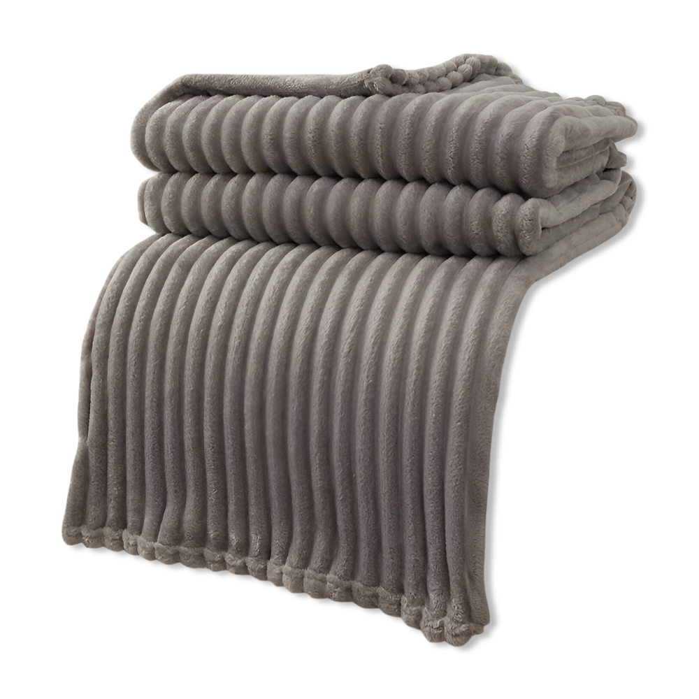 CosyLoom Plaid Soft Ribbed Fleece Blanket