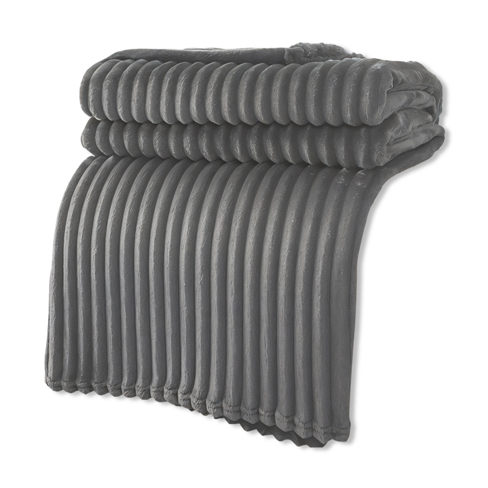 CosyLoom Plaid Soft Ribbed Fleece Blanket