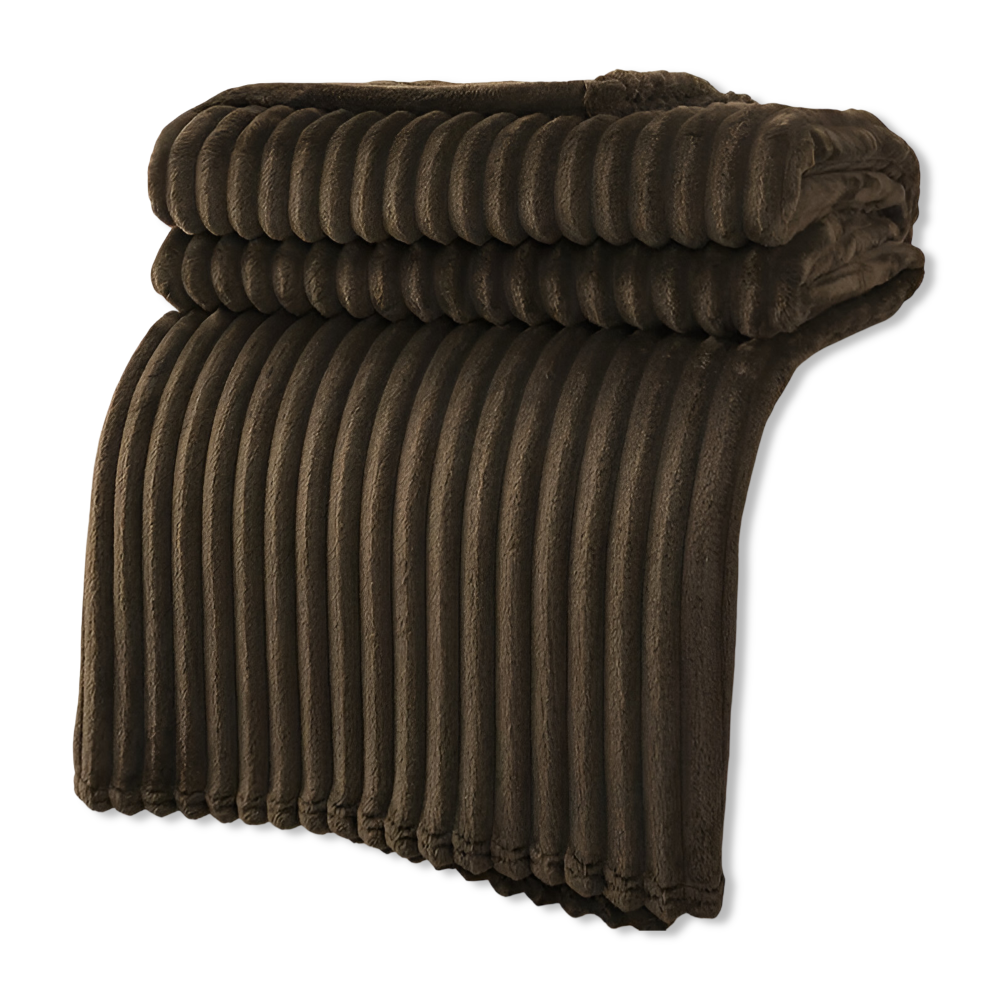 CosyLoom Plaid Soft Ribbed Fleece Blanket
