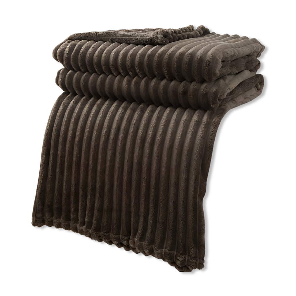 CosyLoom Plaid Soft Ribbed Fleece Blanket
