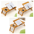 Foldable Height Adjustable Bamboo Laptop Table