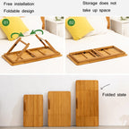 Foldable Height Adjustable Bamboo Laptop Table