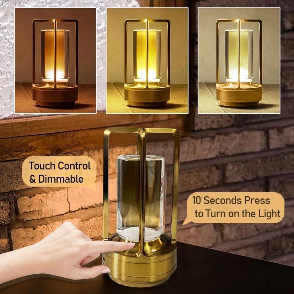 Clary LED kabellose Retro-Metall-Bar-Schreibtischlampe