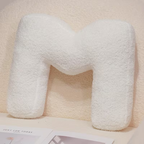 White Letter Decorative Pillow